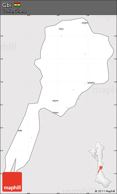 Silver Style Simple Map of Gbi, cropped outside