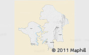 Classic Style 3D Map of Kete-Krachi, single color outside