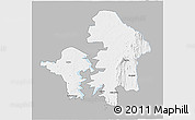 Gray 3D Map of Kete-Krachi, single color outside
