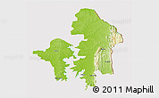 Physical 3D Map of Kete-Krachi, cropped outside