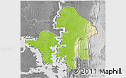 Physical 3D Map of Kete-Krachi, desaturated