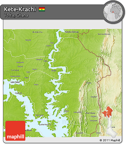 Physical 3D Map of Kete-Krachi