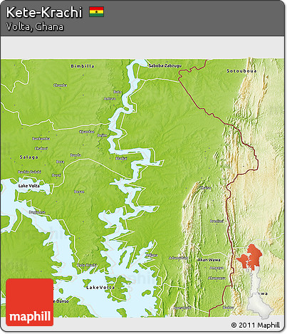 Physical 3D Map of Kete-Krachi