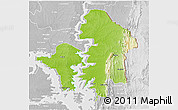 Physical 3D Map of Kete-Krachi, lighten, desaturated
