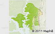 Physical 3D Map of Kete-Krachi, lighten