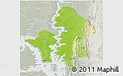Physical 3D Map of Kete-Krachi, lighten, semi-desaturated