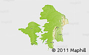 Physical 3D Map of Kete-Krachi, single color outside