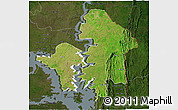 Satellite 3D Map of Kete-Krachi, darken