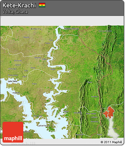 Satellite 3D Map of Kete-Krachi