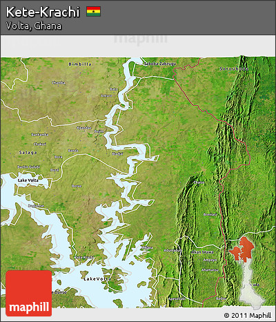 Satellite 3D Map of Kete-Krachi
