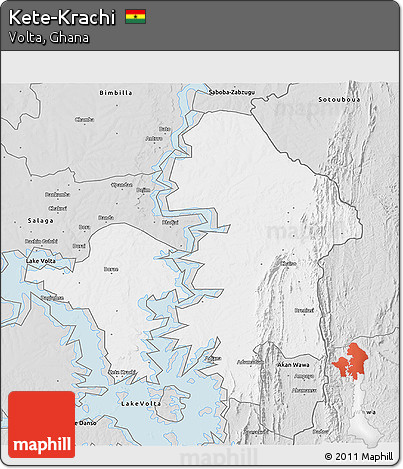 Silver Style 3D Map of Kete-Krachi