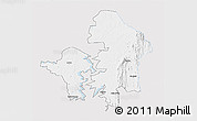 Silver Style 3D Map of Kete-Krachi, single color outside