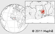Blank Location Map of Kete-Krachi, within the entire country