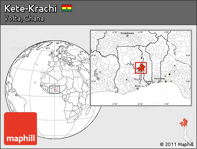 Blank Location Map of Kete-Krachi