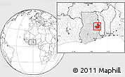 Blank Location Map of Kete-Krachi, highlighted country, within the entire country
