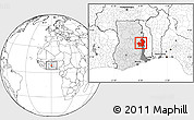 Blank Location Map of Kete-Krachi, highlighted country, highlighted parent region