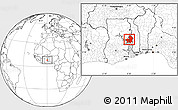 Blank Location Map of Kete-Krachi, highlighted parent region
