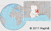 Gray Location Map of Kete-Krachi, highlighted country