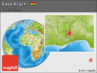 Physical Location Map of Kete-Krachi