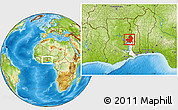 Physical Location Map of Kete-Krachi, highlighted parent region