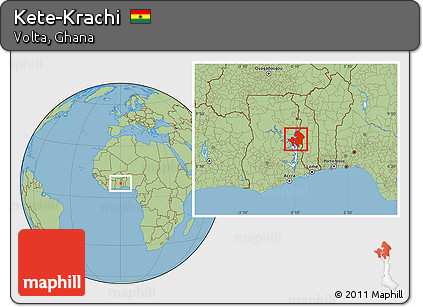Savanna Style Location Map of Kete-Krachi