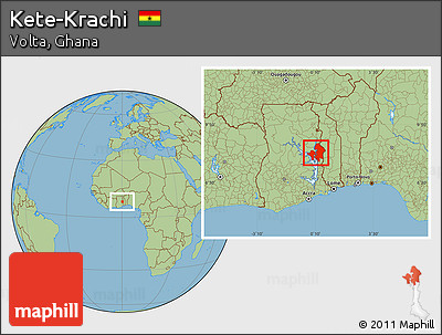 Savanna Style Location Map of Kete-Krachi