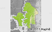 Physical Map of Kete-Krachi, desaturated
