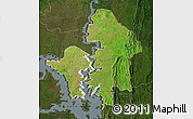 Satellite Map of Kete-Krachi, darken