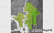 Satellite Map of Kete-Krachi, desaturated