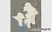 Shaded Relief Map of Kete-Krachi, darken