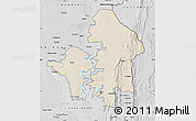 Shaded Relief Map of Kete-Krachi, desaturated