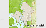 Shaded Relief Map of Kete-Krachi, physical outside