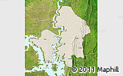 Shaded Relief Map of Kete-Krachi, satellite outside