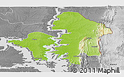 Physical Panoramic Map of Kete-Krachi, desaturated