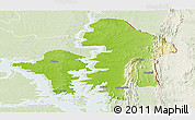 Physical Panoramic Map of Kete-Krachi, lighten