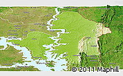 Physical Panoramic Map of Kete-Krachi, satellite outside