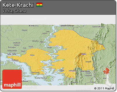 Savanna Style Panoramic Map of Kete-Krachi