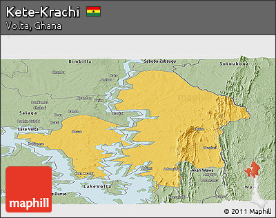 Savanna Style Panoramic Map of Kete-Krachi