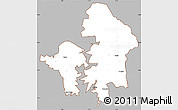 Gray Simple Map of Kete-Krachi, cropped outside