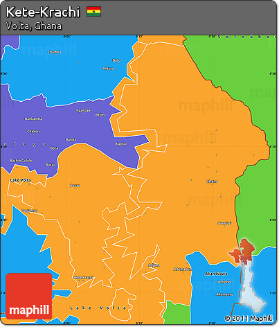 Political Simple Map of Kete-Krachi