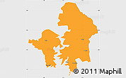 Political Simple Map of Kete-Krachi, single color outside