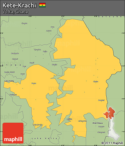 Savanna Style Simple Map of Kete-Krachi