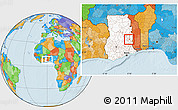 Political Location Map of Kethe-Krachi, highlighted country