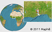 Satellite Location Map of Kethe-Krachi, highlighted parent region