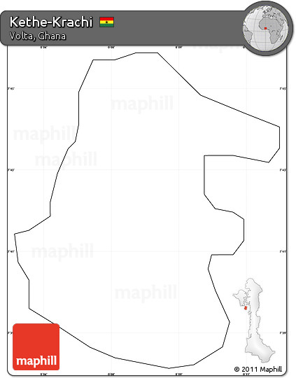 Blank Simple Map of Kethe-Krachi