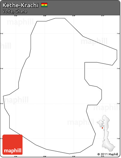 Blank Simple Map of Kethe-Krachi