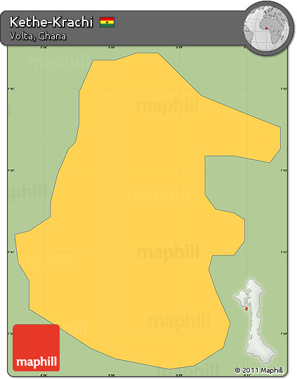 Savanna Style Simple Map of Kethe-Krachi