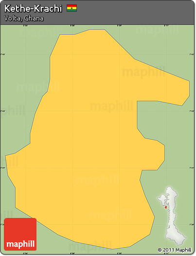 Savanna Style Simple Map of Kethe-Krachi