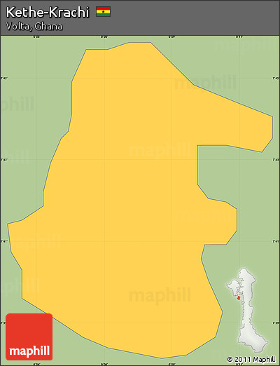 Savanna Style Simple Map of Kethe-Krachi