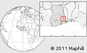 Blank Location Map of Kpandu, highlighted country
